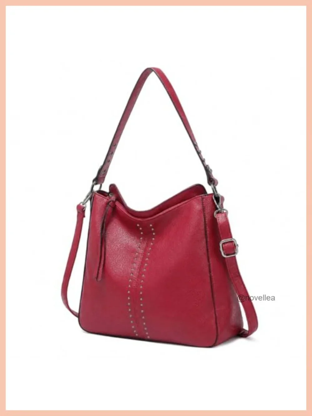 Vegan Leather Hobo Bag for Women Crossbody Purse with Detachable Strap